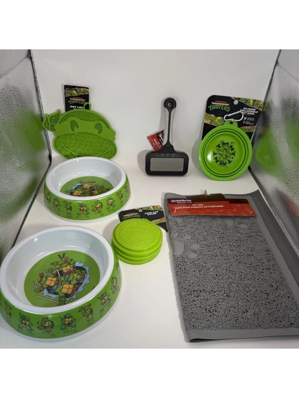 Pet Feeding Set Choose Design Bowl Mat Collapsible Bowl Paw Patrol TMNT Smurf